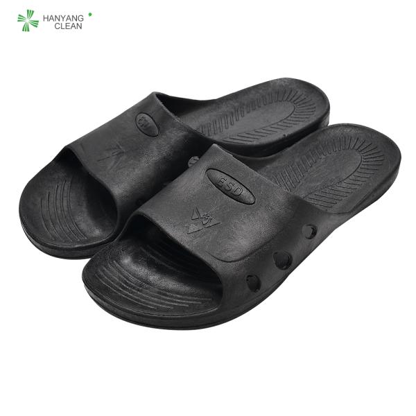 Black Color Food Industry Footwear SPU Cleanroom Slipper Anti Static
