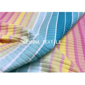Jacquard Textured Stripes Recycled Swimwear Fabric Ink Jet Digital Print