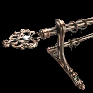 Muslim Russian Hollow Carved Flower Double Pipe Curtain Rods