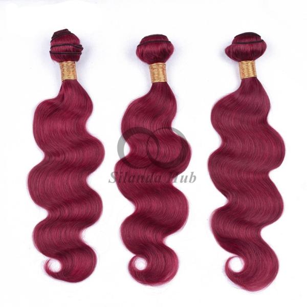 Burgundy Body Wave Remy Human Hair Bundles Sew In Weave Bundles Brazilian Bundle Deals