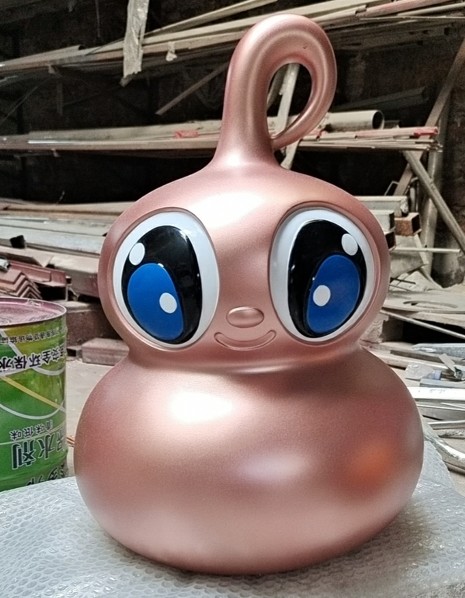 Stainless Steel Lovely Cartoon Treasure Edition Metal Art Sculptures Rose Gold