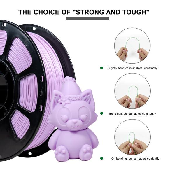 1.75mm Light Pueple 1.75mm FDM Forming Technology 3d Printing Filament