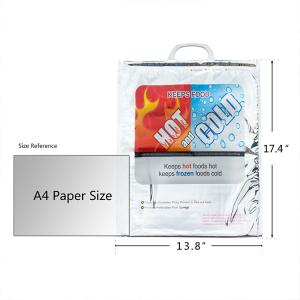 China 13.8*17.4in Aluminium Foil Food Delivery Thermal Bags To Keep Food Hot / Cold on sale