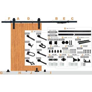 Sliding Barn door track and barn door hardware
