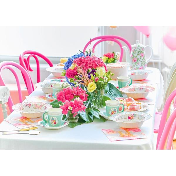 Truly Scrumptious Vintage Floral Tea Cups And Saucer Set Mint Green Color