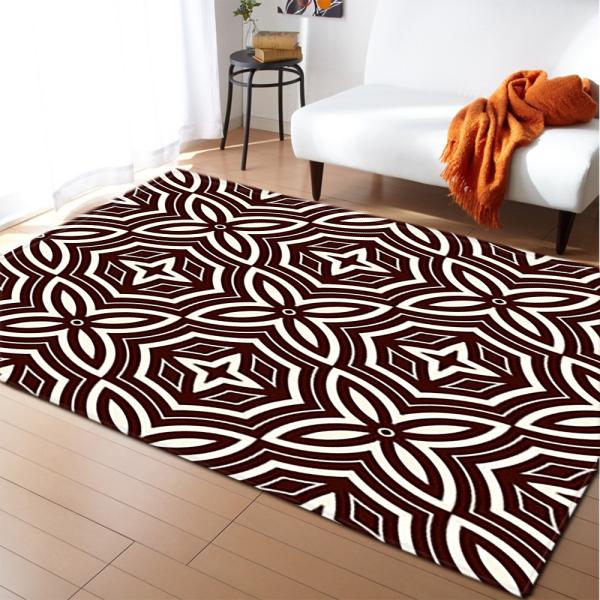3D floor painting, three-dimensional entrance, long square living room carpet, floor mat, anti slip and water absorbing