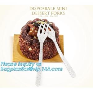 Disposable mini sessert forks, wheat straw sauce dish,corn starch tableware 7