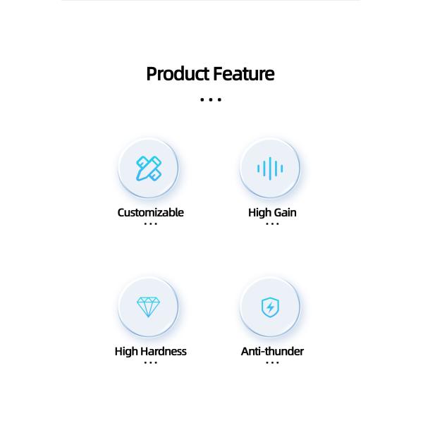 Outdoor Waterproof Fiberglass Anti Drone Antenna N/F Input Connector 35mm Diameter