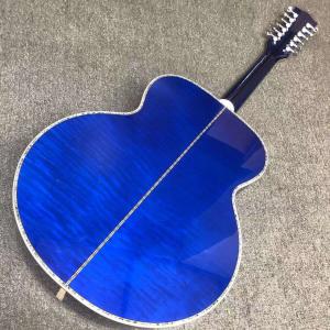 Custom 12 strings Blue color G200 classic acoustic guitar, Solid Sprue top