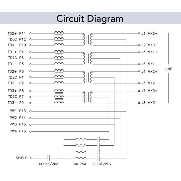HFJT1-5GH4PRL 1A 5G BASE-T One Port RJ45 Magnetic Connector 4PPoE Tab UP NO Led
