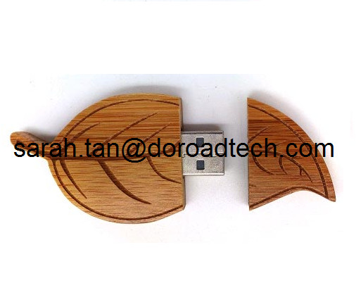Buy New Hot Sale Wooden Leaf Shaped USB Pen Drives, Cute Leaf USB Flash Drives at wholesale prices