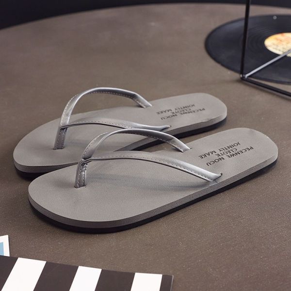 Fashionable Men's Flip Flops Sandals With PU Upper Custom Embossed Logo
