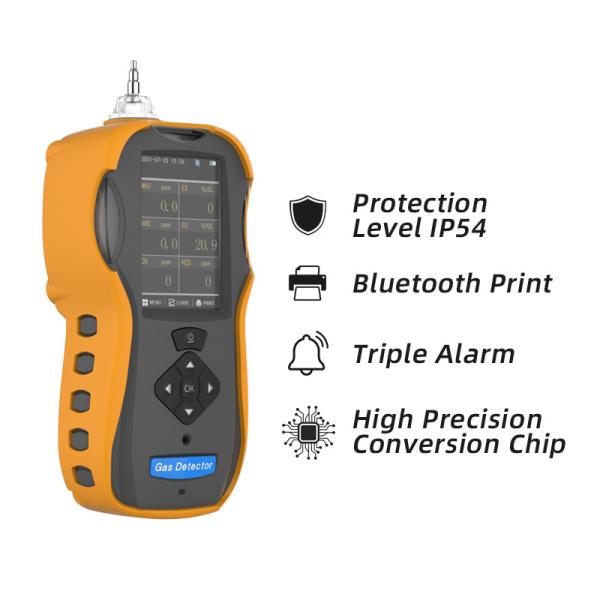 TFT LCD Display CO H2S CO2 pid voc NH3 NO2 SO2 Portable Multi Gas Detector For