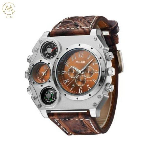 Buy Fashion Leather Round Shaped Wristwatches Design Men's Quartz Watch at wholesale prices