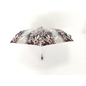 Iridescent Water Proof Fabric 3 Fold Automatic Umbrella , Wind Resistant