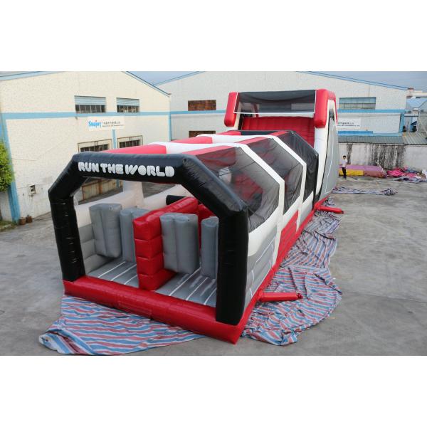 Giant Inflatable Obstacle Slide Park Play Park On Land Logo Painting