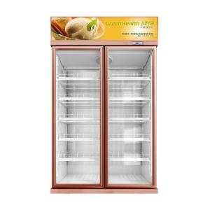Air Cooling Glass Door Beverage Cooler Supermarket Refrigerator 5 Layers