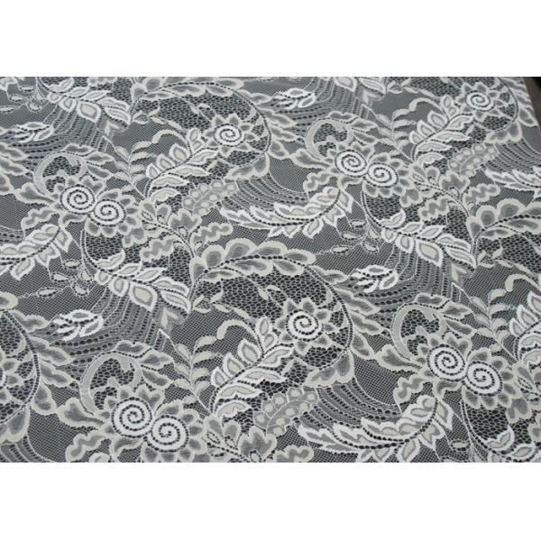 Elegant Popular Nylon Lace Fabric White Floral for Wedding Dress