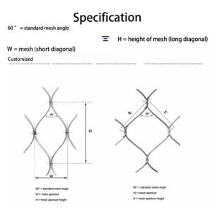 factory direct sale Stainless Steel Wire Rope Mesh screen/net