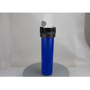 20'' big blue whole house water filter housings 1'' port with pressure gauge