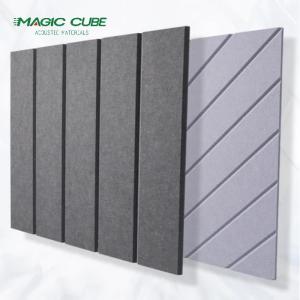 Colourful Sound Absorption Akupanel Polyester Fiber Acoustic Panel With Grooves