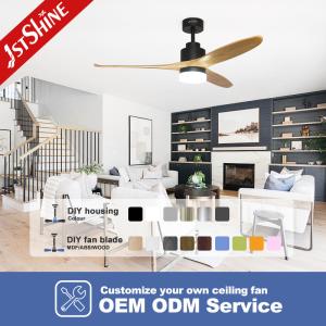 Control Method Wall Control 52 Inch Solid Wood Ceiling Fan for Home Hotel and