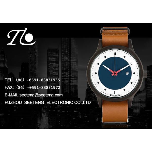 pu leather band cute double color dial fashion ladies watch with calendar