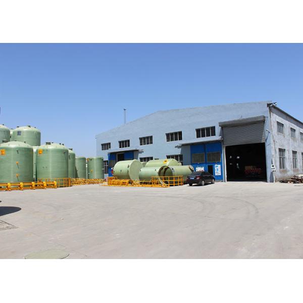 2.5m3 Green Cylindrical FRP Horizontal Tank For Water Purification