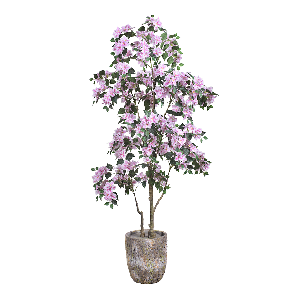 Artificial Bougainvillea Tree with Flower in Plastic Pot for Front Porch Home