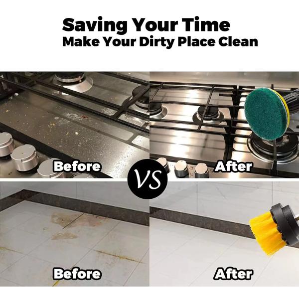 2inch 3.5inch Drill Scrub Brush Attachment Set For Bathroom Cleaning