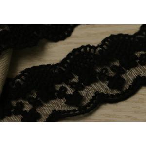 Unfading Guipure Lace Trims Black Pattern Heat Dissolving Interlining
