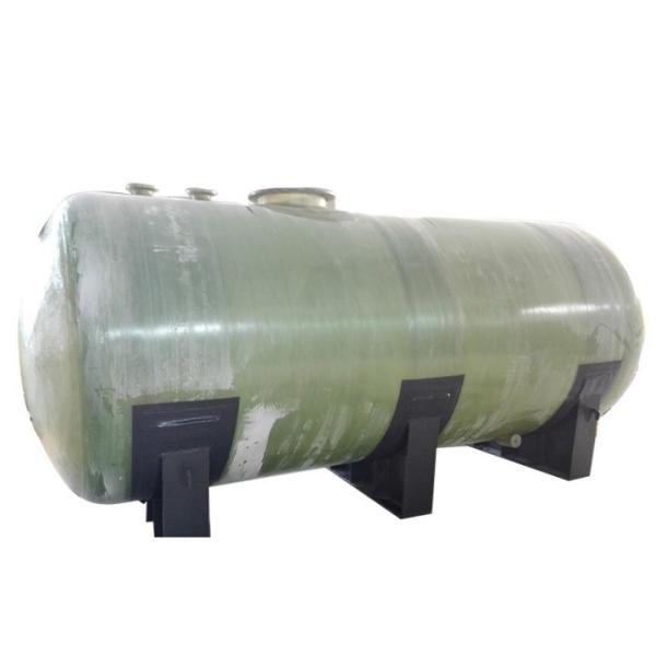 2.5m3 Green Cylindrical FRP Horizontal Tank For Water Purification