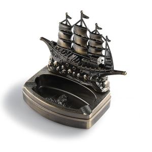 Sailboat Design 125*110*60mm Metal Pocket Ashtray Dust Proof