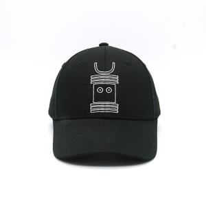 60cm Embroidered Baseball Caps Black And White Self Fabric Backclosure