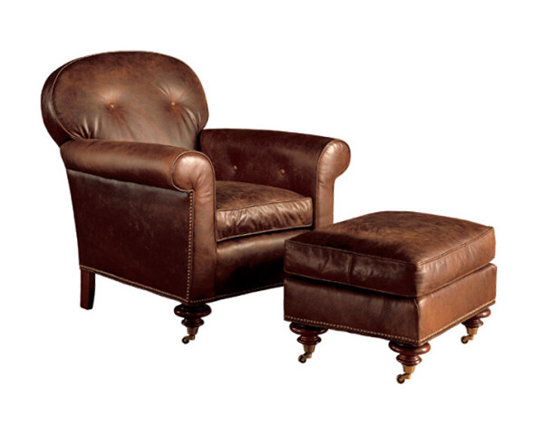 Buy High End  Bedroom Brown Leisure Chair Ottoman High Elasticity Sponge at wholesale prices