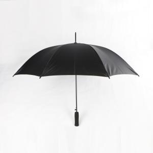 Junior Black Long Handle Umbrella , Full Size Compact Walking Stick Umbrella