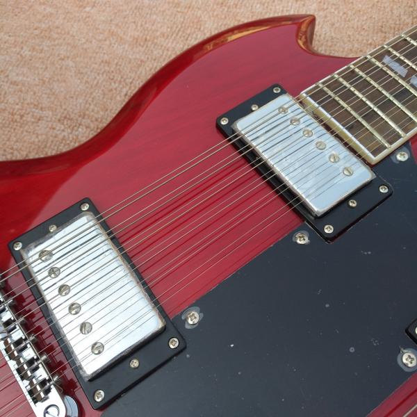 Red EDS1275 Custom Shop double Neck Electric Guitar 6/12 strings Wholesale Musical Instruments