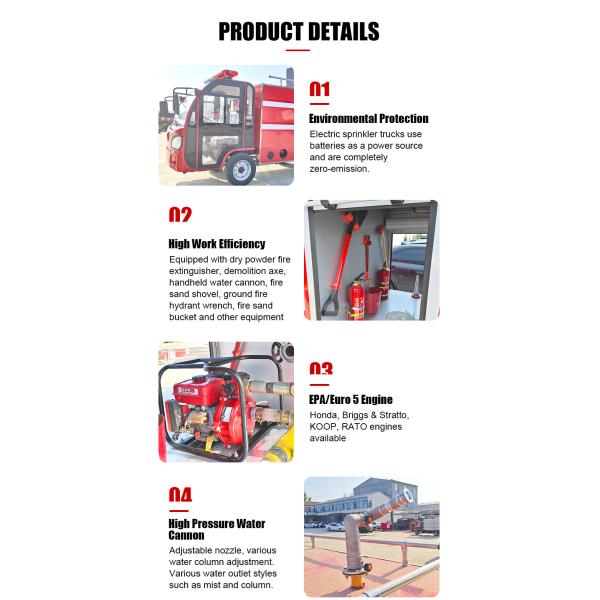 Cheap 4x2 Mini Electric Water Tanker Fire Truck Emergency Response Fire Equipment Vehicle