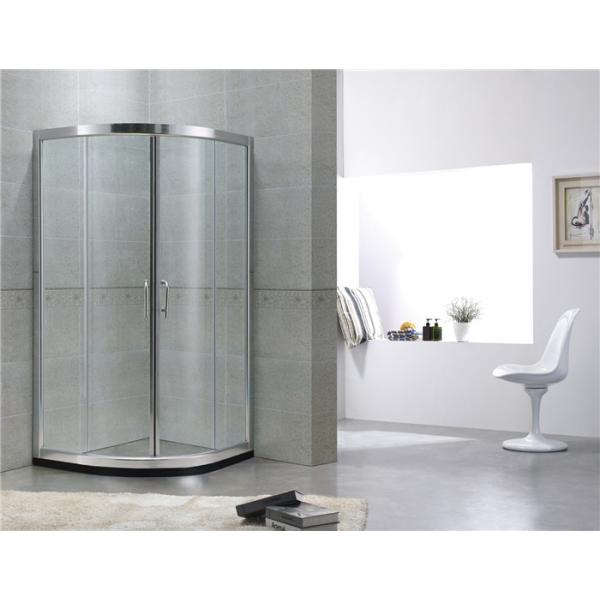 Customized Double Sliding Curved Shower Partition With Bright Silver Finished