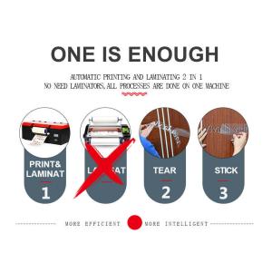 17" 2 in 1 Two Print Heads Gold Foil Label Printing Machine Roll Sticker Printer