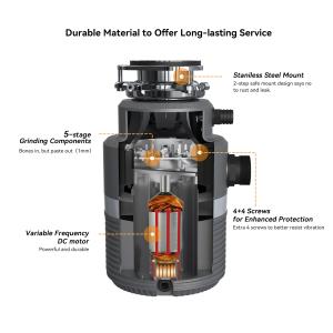 1 HP Powerful Kitchen Sink Food Machine Garbage Disposer