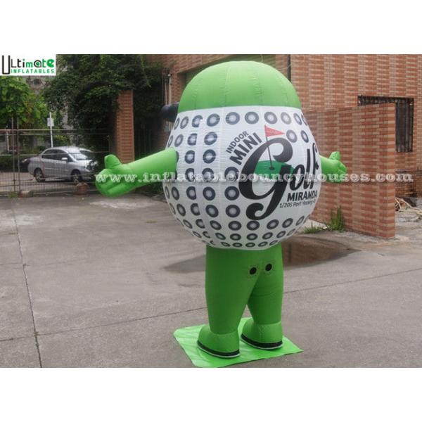 Cute Advertising Inflatables , Inflatable Golf Ball Moving Cartoon