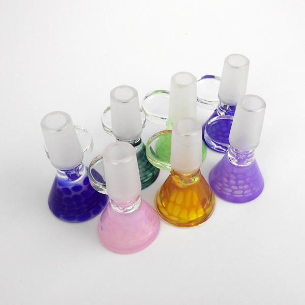 Colorful Glass Bongs Accessories Herb Dry Glass Slides 14mm Male For Smoking Tools