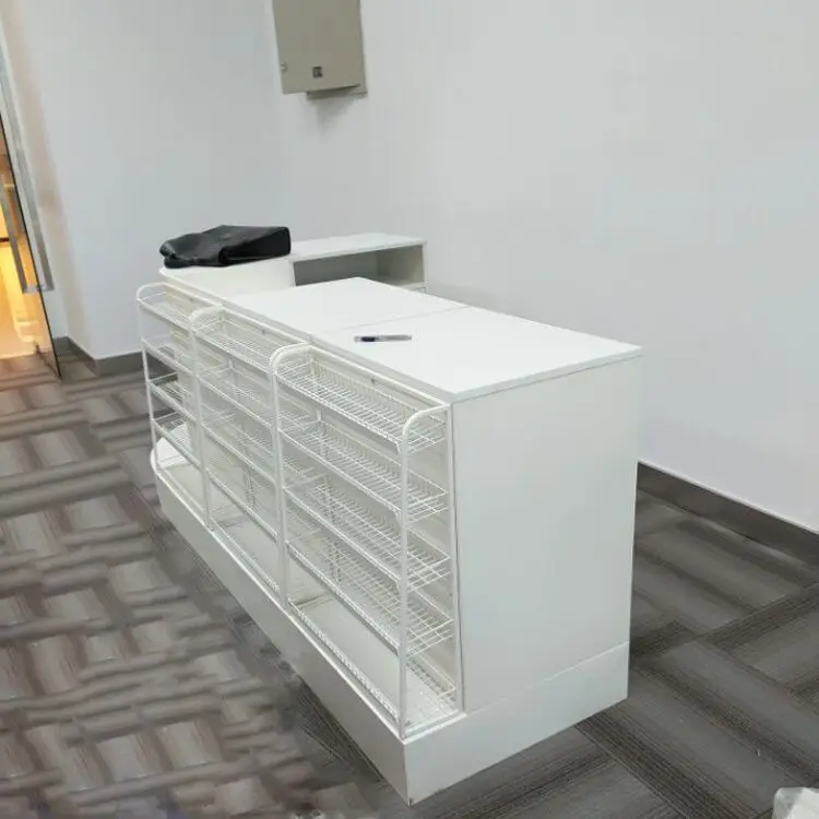 Factory customization comptoir de boutique meja kasir supermarket cashier counter