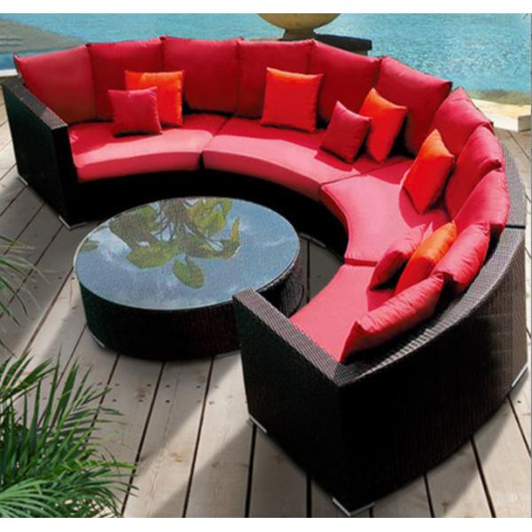 Outdoor Leisure Courtyard Villa Garden Outdoor Arc-Shaped Combination Of Aluminum Alloy Waterproof And Sunscreen Rattan
