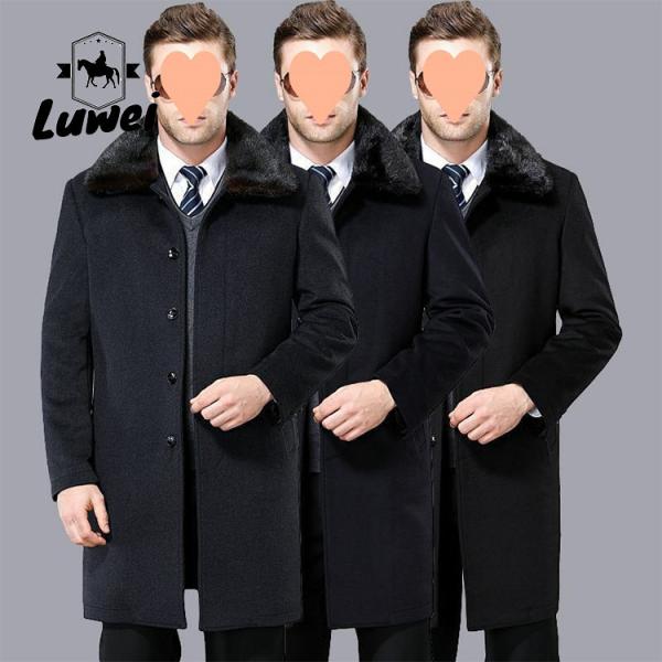 Autumn Winter Men Single Breasted Clothing Heavy Utility Cotton Slim Trench Coat