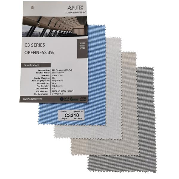 Buy Fire Retardant Drapery Rolls Blackout Roller Shade Polyester Sunscreen Fabric at wholesale prices