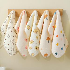 Animal Print 100% Cotton Custom Cartoon Printed Woven Baby Kids Small Mini Face Towel