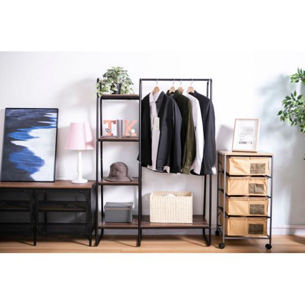 Black Floor 4 Tier 150cm Height Steel Clothes Rack