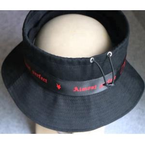 Eco-friendly Creative Design Black Bucket Hats , Packable Summer Travel